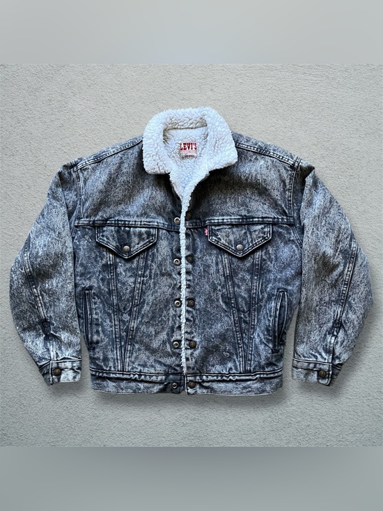 Levi's Other - Vintage 80s Levi’s Sherpa Lined Denim Jacket Jean BLK Acid Wash USA S/M VTG Coat